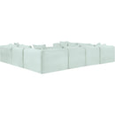  Manufacturer Color_Mint -- Shaggy 140" Mint Corduroy Performance Fabric Upholstered 8 pc Modular Sectional IMAGE 7