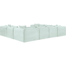 Meridian Shaggy Mint Corduroy Performance Fabric Modular Sectional IMAGE 7