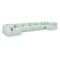  Manufacturer Color_Mint -- Shaggy 202" Mint Corduroy Performance Fabric Upholstered 8 pc Modular Sectional IMAGE 1