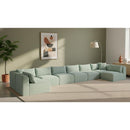 Manufacturer Color_Mint -- Shaggy 202" Mint Corduroy Performance Fabric Upholstered 8 pc Modular Sectional IMAGE 2
