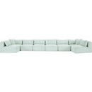 Meridian Shaggy Mint Corduroy Performance Fabric Modular Sectional IMAGE 3