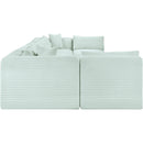  Manufacturer Color_Mint -- Shaggy 202" Mint Corduroy Performance Fabric Upholstered 8 pc Modular Sectional IMAGE 4