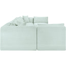 Meridian Shaggy Mint Corduroy Performance Fabric Modular Sectional IMAGE 4