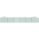  Manufacturer Color_Mint -- Shaggy 202" Mint Corduroy Performance Fabric Upholstered 8 pc Modular Sectional IMAGE 5