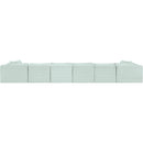 Meridian Shaggy Mint Corduroy Performance Fabric Modular Sectional IMAGE 5