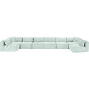 Meridian Shaggy Mint Corduroy Performance Fabric Modular Sectional IMAGE 6