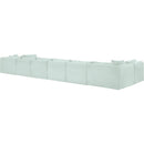  Manufacturer Color_Mint -- Shaggy 202" Mint Corduroy Performance Fabric Upholstered 8 pc Modular Sectional IMAGE 7