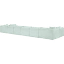 Meridian Shaggy Mint Corduroy Performance Fabric Modular Sectional IMAGE 7