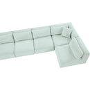 Meridian Shaggy Mint Corduroy Performance Fabric Modular Sectional IMAGE 9
