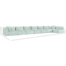 Manufacturer Color_Mint -- Shaggy 233" Mint Corduroy Performance Fabric Upholstered 8 pc Modular Sectional IMAGE 13