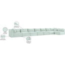  Manufacturer Color_Mint -- Shaggy 233" Mint Corduroy Performance Fabric Upholstered 8 pc Modular Sectional IMAGE 14