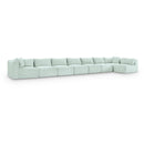  Manufacturer Color_Mint -- Shaggy 233" Mint Corduroy Performance Fabric Upholstered 8 pc Modular Sectional IMAGE 1