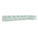 Meridian Shaggy Mint Corduroy Performance Fabric Modular Sectional IMAGE 1