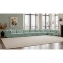 Meridian Shaggy Mint Corduroy Performance Fabric Modular Sectional IMAGE 2