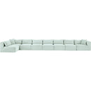  Manufacturer Color_Mint -- Shaggy 233" Mint Corduroy Performance Fabric Upholstered 8 pc Modular Sectional IMAGE 3