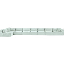 Meridian Shaggy Mint Corduroy Performance Fabric Modular Sectional IMAGE 3