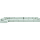  Manufacturer Color_Mint -- Shaggy 233" Mint Corduroy Performance Fabric Upholstered 8 pc Modular Sectional IMAGE 6