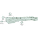  Manufacturer Color_Mint -- Shaggy 233" Mint Corduroy Performance Fabric Upholstered 9 pc Modular Sectional IMAGE 13