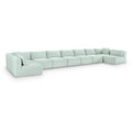  Manufacturer Color_Mint -- Shaggy 233" Mint Corduroy Performance Fabric Upholstered 9 pc Modular Sectional IMAGE 1