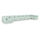  Manufacturer Color_Mint -- Shaggy 233" Mint Corduroy Performance Fabric Upholstered 9 pc Modular Sectional IMAGE 1