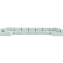  Manufacturer Color_Mint -- Shaggy 233" Mint Corduroy Performance Fabric Upholstered 9 pc Modular Sectional IMAGE 3