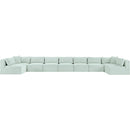 Meridian Shaggy Mint Corduroy Performance Fabric Modular Sectional IMAGE 3