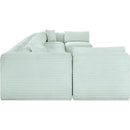  Manufacturer Color_Mint -- Shaggy 233" Mint Corduroy Performance Fabric Upholstered 9 pc Modular Sectional IMAGE 4