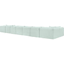 Meridian Shaggy Mint Corduroy Performance Fabric Modular Sectional IMAGE 7