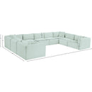 Meridian Shaggy Mint Corduroy Performance Fabric Modular Sectional IMAGE 12