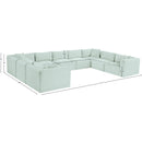  Manufacturer Color_Mint -- Shaggy 171" Mint Corduroy Performance Fabric Upholstered 9 pc Modular Sectional IMAGE 12