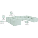  Manufacturer Color_Mint -- Shaggy 171" Mint Corduroy Performance Fabric Upholstered 9 pc Modular Sectional IMAGE 13