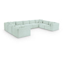 Meridian Shaggy Mint Corduroy Performance Fabric Modular Sectional IMAGE 1