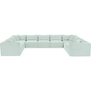 Meridian Shaggy Mint Corduroy Performance Fabric Modular Sectional IMAGE 3
