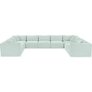  Manufacturer Color_Mint -- Shaggy 171" Mint Corduroy Performance Fabric Upholstered 9 pc Modular Sectional IMAGE 3