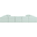  Manufacturer Color_Mint -- Shaggy 171" Mint Corduroy Performance Fabric Upholstered 9 pc Modular Sectional IMAGE 4