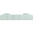 Meridian Shaggy Mint Corduroy Performance Fabric Modular Sectional IMAGE 4