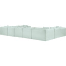 Meridian Shaggy Mint Corduroy Performance Fabric Modular Sectional IMAGE 6
