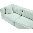  Manufacturer Color_Mint -- Shaggy 171" Mint Corduroy Performance Fabric Upholstered 9 pc Modular Sectional IMAGE 8