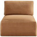  Manufacturer Color_Saddle -- Shaggy Saddle Corduroy Performance Fabric Upholstered Modular Armless Chair IMAGE 3
