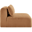  Manufacturer Color_Saddle -- Shaggy Saddle Corduroy Performance Fabric Upholstered Modular Armless Chair IMAGE 4