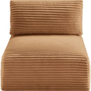  Manufacturer Color_Saddle -- Shaggy Saddle Corduroy Performance Fabric Upholstered Modular Armless Chair IMAGE 6