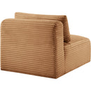  Manufacturer Color_Saddle -- Shaggy Saddle Corduroy Performance Fabric Upholstered Modular Armless Chair IMAGE 7