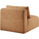 Meridian Shaggy Saddle Corduroy Performance Fabric Armless Chair IMAGE 7