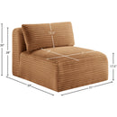  Manufacturer Color_Saddle -- Shaggy Saddle Corduroy Performance Fabric Upholstered Modular Armless Chair IMAGE 9