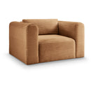 Meridian Shaggy Saddle Corduroy Performance Fabric Arm Chair IMAGE 1