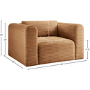 Meridian Shaggy Saddle Corduroy Performance Fabric Arm Chair IMAGE 9