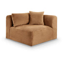Meridian Shaggy Saddle Corduroy Performance Fabric Corner Chair IMAGE 1