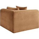 Meridian Shaggy Saddle Corduroy Performance Fabric Corner Chair IMAGE 7