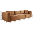  Manufacturer Color_Saddle -- Shaggy 109" Saddle Corduroy Performance Fabric Upholstered 3 pc Modular Sofa IMAGE 11