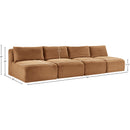  Manufacturer Color_Saddle -- Shaggy 124" Saddle Corduroy Performance Fabric Upholstered 4 pc Armless Modular Sofa IMAGE 10